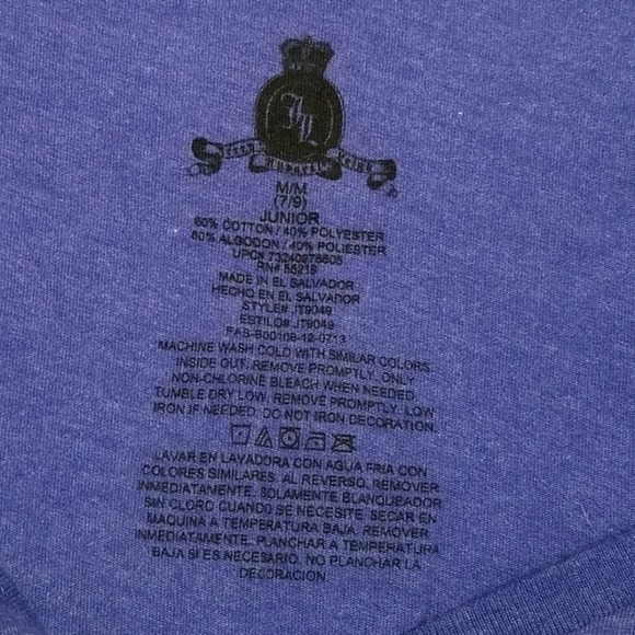 SMILEY Hi! BYE! T-shirt Womens Juniors M/M 7/9 Cap Sleeve Tee Blue - Picture 8 of 8